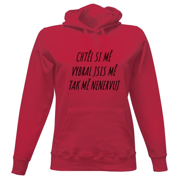 Dámská mikina s kapucí s potiskem MĚ